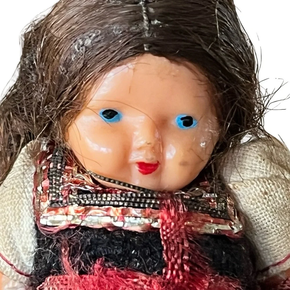 Vintage Trachten Doll with Stand